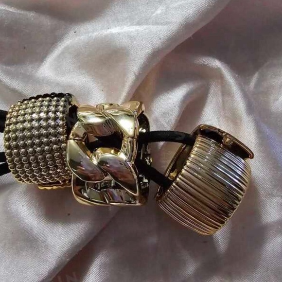 3pcs Gold hair tie ✨✨🔥🔥💖💖💖 New - Picture 2 of 6